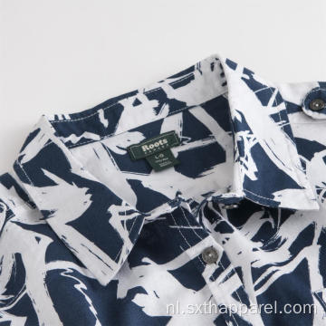 Eco-vriendelijke dameshemd Mouwloze linnen bedrukte blouse